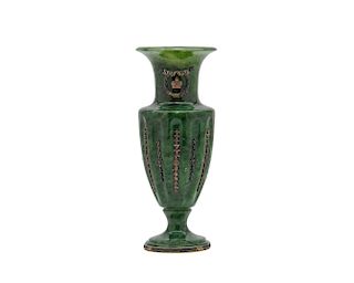 Russian Silver and Gilt Silver Mounted Nephrite Vase