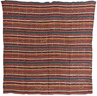 Wool Embroidered Jajim, Persia, ca. 1900; 5 ft. 7 in. x 5 ft. 8 in.