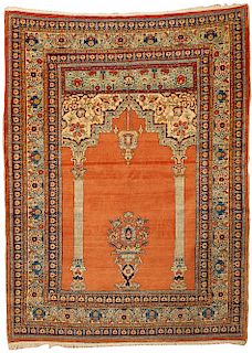 Tabriz Prayer Rug, Persia, ca. 1900; 6 ft. x 4 ft. 5 in.