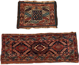 Two Veramin Bags, Persia, early 20th century; 3 ft. 2 in. x 1 ft. 1 in. and 1 ft. 6 in. x 1 ft.