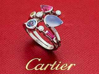 Cartier 950 Platinum Meli Melo Multi-Color Ring