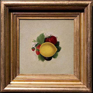 19th C. Painting of Lemon, Strawberries and Tomato