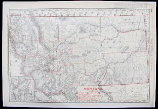 Rand, McNally Montana Railway Map 1901