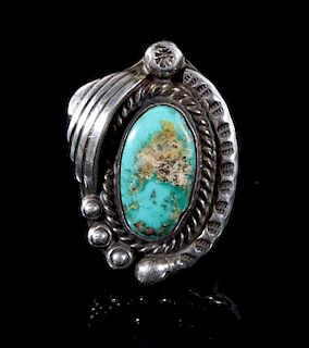 Navajo Sterling Silver & Turquoise Cocktail Ring