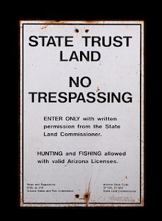 State Trust Land No Trespassing Sign