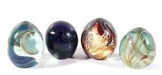 Collection of Polychrome Glass Art Paperweights
