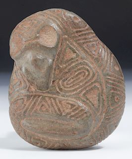 Taino Stone Bird Head Snake Effigy (1000-1500 CE)