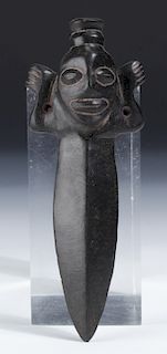Taino Fine Beveled Knife w. Anthropic Handle (1000-1500 CE)