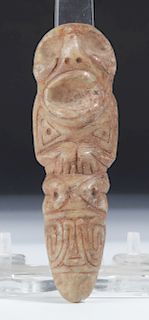 Taino Full Figure Anthropic Vomit Stick (1000-1500 CE)
