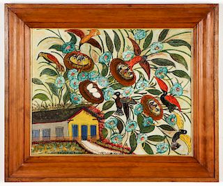 Hector Hyppolite (Haitian, 1894-1948) "Une Maison de fleur", c. 1947