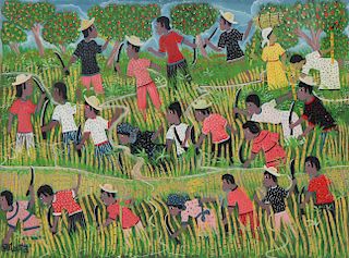 Gerard Fortune (Haitian, b. 1933) "Sugar Cane Harvest"