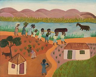 A Lafontant (Haitian, 20th c.) "Funeral Procession"