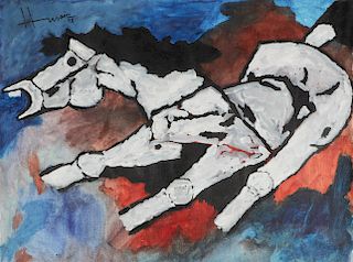 M.F. Husain (Indian, 1913-2011) "Horse", 1998