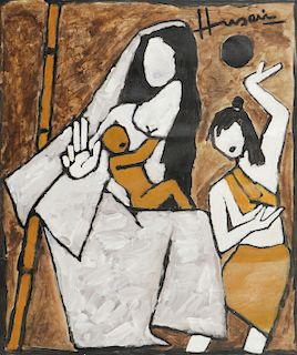 M.F. Husain (Indian, 1913-2011) Painting
