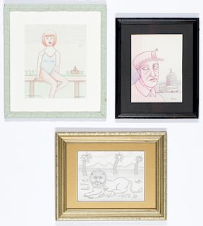 Jack Savitsky (1910-1991) 3 Framed Drawings