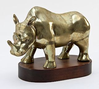 Frederick Cooper Brass Rhino Sculpture