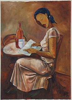 Michael Escoffery (Jamaican, 20th c.) "Table For One", 2012
