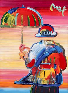 Peter Max (American, b. 1937) Umbrella Man