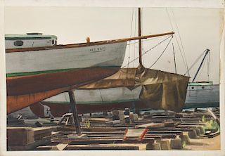 Giovanni Martino (1908-1997) "Boat Yard"