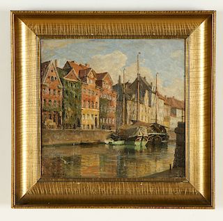 Axel Johansen (1872-1938) "Nyhavn Harbor, Copenhagen"