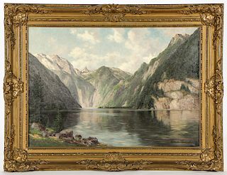 Alexander Reinhardt "King's River, Bavaria" Landscape Painting