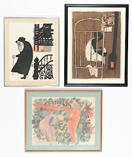 Gregorio Prestopino (1907-1984) Two Serigraphs and Poster