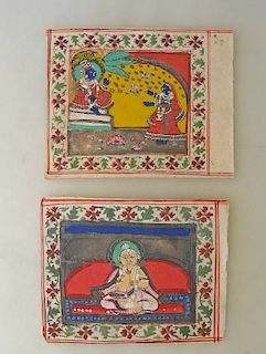 Two 19th C. Indian Miniature Paintings, Rajasthan 