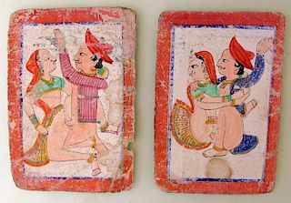 Two Mid 19th C. Indian Miniature Paintings, Rajasthan 