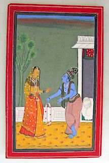 Late 19th./Early 20th C. Miniature Indian Painting, Rajasthan