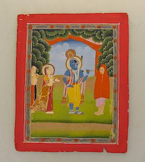 Late 19th C. Indian Miniature Painting, Jaipur.