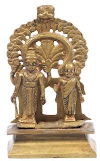 Bronze Vithoba w. Rakhumai, Goa, Late 19th C. 