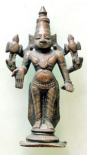 19th C. Copper Vishnu Figure