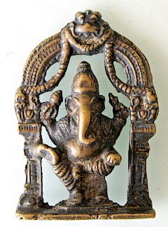 Brass Ganesha, South India, Early 20th C.