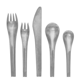 Svend Siune, (Danish, b. 1935), Blue Shark Flatware Service comprising: 61 items total eight dinner forks eight salad forks two