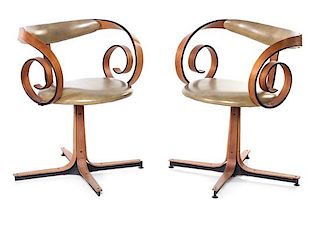 * George Mulhauser, (American, 1922-2002), Pair of Armchairs Plycraft, USA