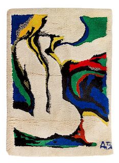 Israeli, Mid 20th Century, A Modernist Hook-Weave Tapestry