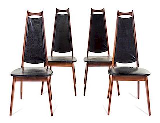 * Manner of Adrian Pearsall, American, Mid 20th Century, Set of Four Dining Chairs