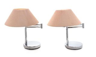 Koch & Lowy, American, Late 20th Century, Lighting Group Comprised of Two Table Lamps and a Floor Lamp