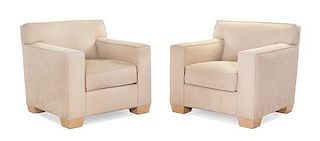 * After Jean Michel Frank, American, Late 20th Century, Custom Pair of Lounge Chairs