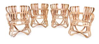 Frank Gehry, (Canadian, b. 1929), Set of Four Cross Check Chairs Knoll, USA