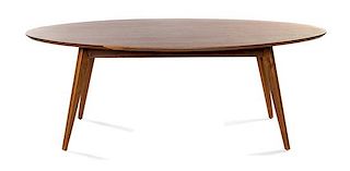 Modernist, Mid 20th Century, Oval Dining Table