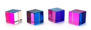 * Vasa (Vasa Velizar Mihich), (Yugoslavian/American, b.1933), Group of Four Optical Cube Sculptures