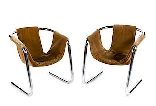 Vetca Group, American, Mid 20th Century, Pair of Zermatt Sling Lounge Chairs