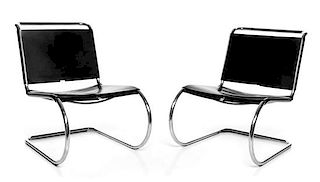 Ludwig Mies van der Rohe, (German, 1886-1969), Pair of MR Lounge Chairs Knoll, USA