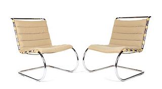 * Ludwig Mies van der Rohe, (German, 1886-1969), Pair of MR20 Lounge Chairs Knoll, USA