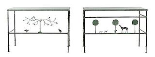 Style of Diego Giacometti, American, Late 20th Century, Two Patinated Bronze Console Tables Carole Gratale, USA