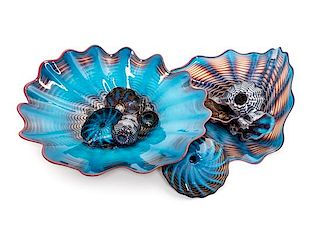 Dale Chihuly, (American, b. 1941), Ten Piece Blue Persian Set, 1990