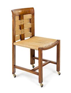 Arts and Crafts, Early 20th Century, Chair with Woven Back