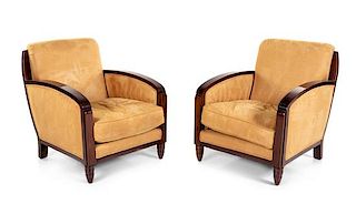 Art Deco, France, Early 20th Century, Pair of Lounge Chairs