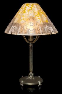 * Pairpoint, American, Early 20th Century, Reverse and Etched Lamp